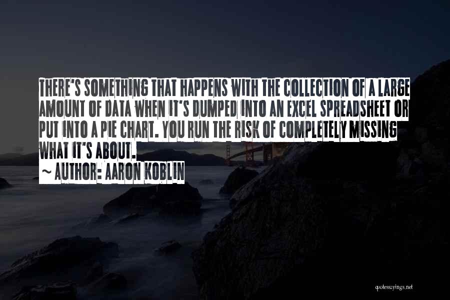 Aaron Koblin Quotes: There's Something That Happens With The Collection Of A Large Amount Of Data When It's Dumped Into An Excel Spreadsheet