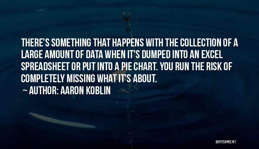 Aaron Koblin Quotes: There's Something That Happens With The Collection Of A Large Amount Of Data When It's Dumped Into An Excel Spreadsheet