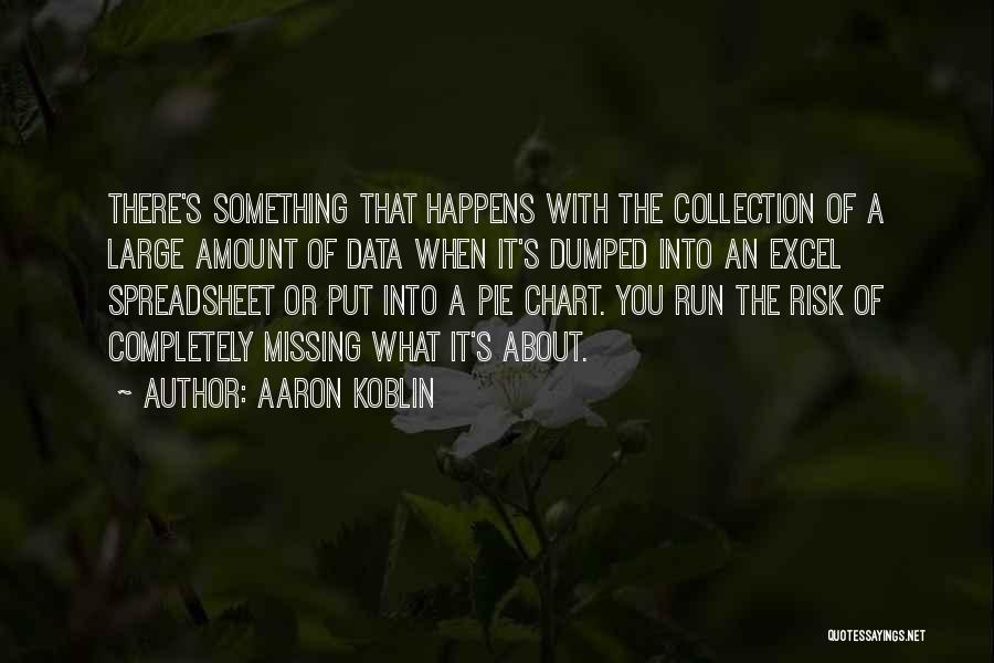 Aaron Koblin Quotes: There's Something That Happens With The Collection Of A Large Amount Of Data When It's Dumped Into An Excel Spreadsheet