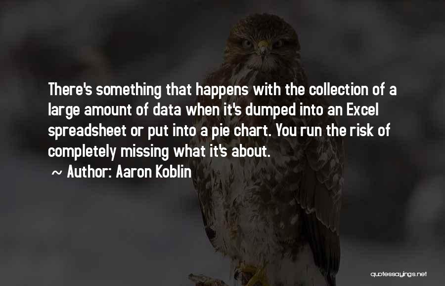 Aaron Koblin Quotes: There's Something That Happens With The Collection Of A Large Amount Of Data When It's Dumped Into An Excel Spreadsheet