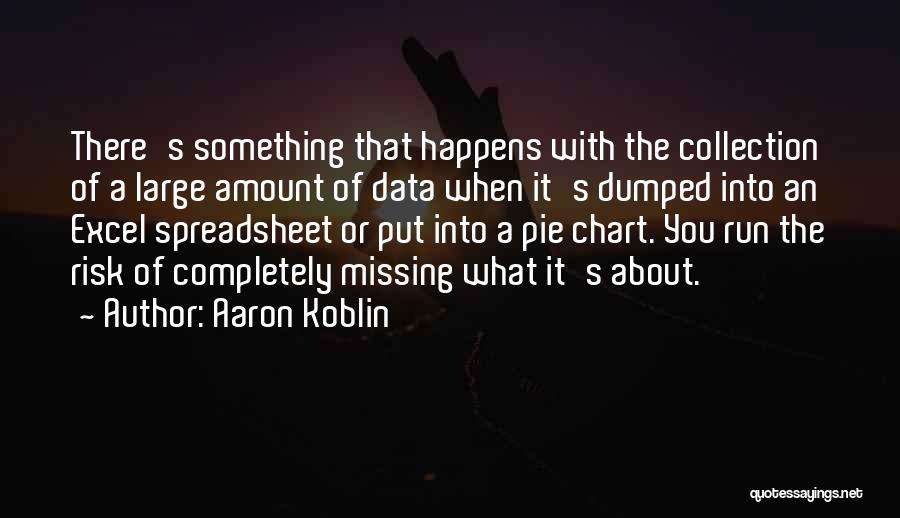 Aaron Koblin Quotes: There's Something That Happens With The Collection Of A Large Amount Of Data When It's Dumped Into An Excel Spreadsheet