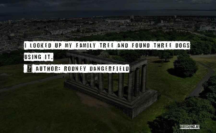 Rodney Dangerfield Quotes: I Looked Up My Family Tree And Found Three Dogs Using It.