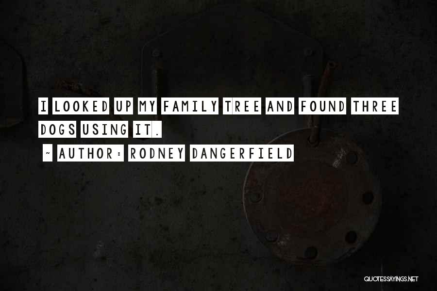 Rodney Dangerfield Quotes: I Looked Up My Family Tree And Found Three Dogs Using It.