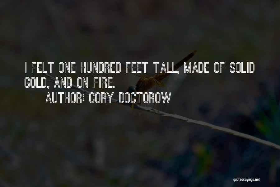 Cory Doctorow Quotes: I Felt One Hundred Feet Tall, Made Of Solid Gold, And On Fire.