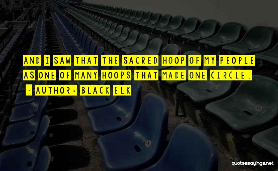 Black Elk Quotes: And I Saw That The Sacred Hoop Of My People As One Of Many Hoops That Made One Circle.