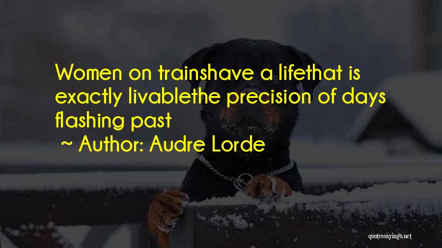 Audre Lorde Quotes: Women On Trainshave A Lifethat Is Exactly Livablethe Precision Of Days Flashing Past