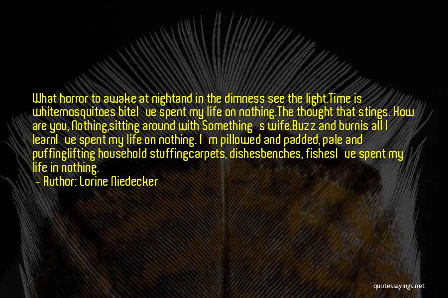 Lorine Niedecker Quotes: What Horror To Awake At Nightand In The Dimness See The Light.time Is Whitemosquitoes Bitei've Spent My Life On Nothing.the