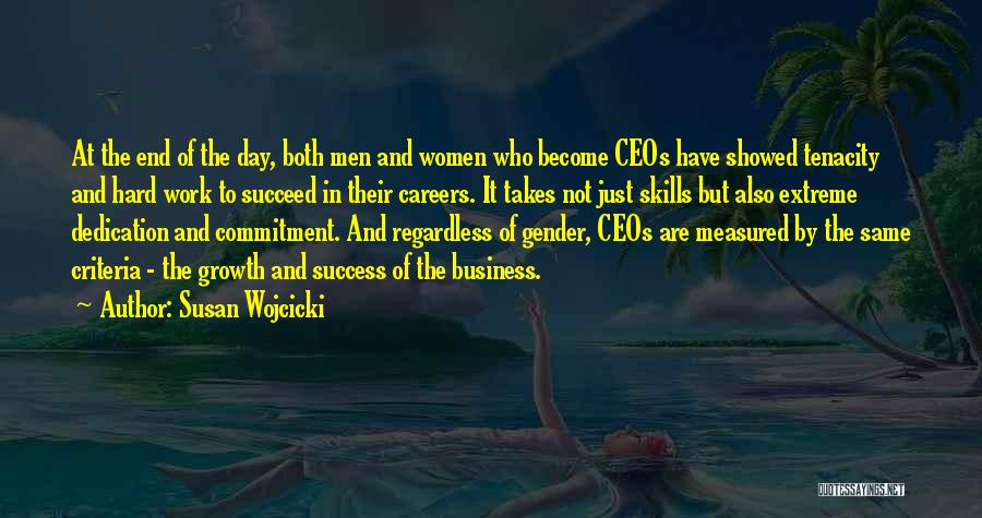 Susan Wojcicki Quotes: At The End Of The Day, Both Men And Women Who Become Ceos Have Showed Tenacity And Hard Work To