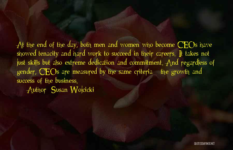 Susan Wojcicki Quotes: At The End Of The Day, Both Men And Women Who Become Ceos Have Showed Tenacity And Hard Work To