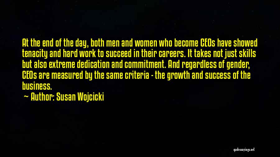 Susan Wojcicki Quotes: At The End Of The Day, Both Men And Women Who Become Ceos Have Showed Tenacity And Hard Work To