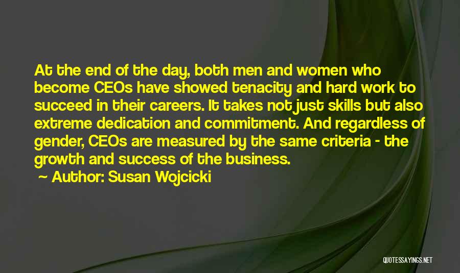 Susan Wojcicki Quotes: At The End Of The Day, Both Men And Women Who Become Ceos Have Showed Tenacity And Hard Work To