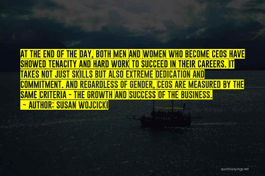 Susan Wojcicki Quotes: At The End Of The Day, Both Men And Women Who Become Ceos Have Showed Tenacity And Hard Work To