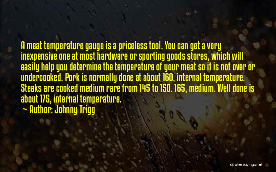 Johnny Trigg Quotes: A Meat Temperature Gauge Is A Priceless Tool. You Can Get A Very Inexpensive One At Most Hardware Or Sporting