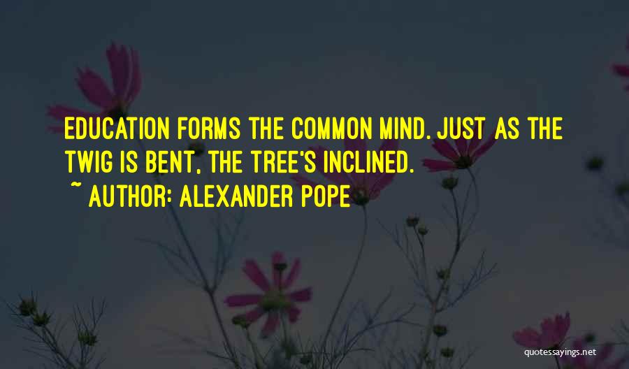 Alexander Pope Quotes: Education Forms The Common Mind. Just As The Twig Is Bent, The Tree's Inclined.