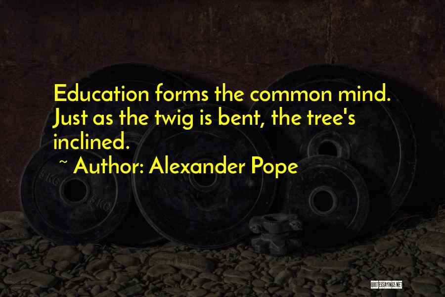 Alexander Pope Quotes: Education Forms The Common Mind. Just As The Twig Is Bent, The Tree's Inclined.