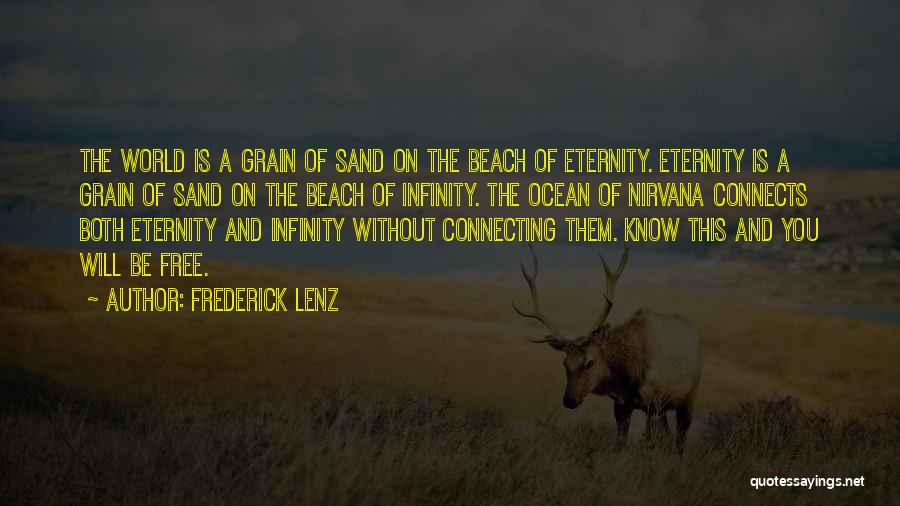 Frederick Lenz Quotes: The World Is A Grain Of Sand On The Beach Of Eternity. Eternity Is A Grain Of Sand On The