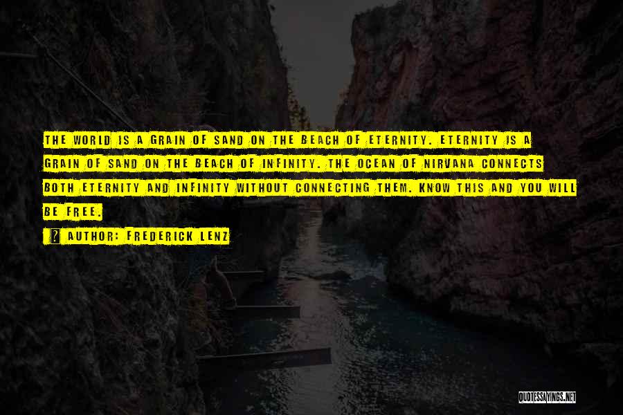 Frederick Lenz Quotes: The World Is A Grain Of Sand On The Beach Of Eternity. Eternity Is A Grain Of Sand On The