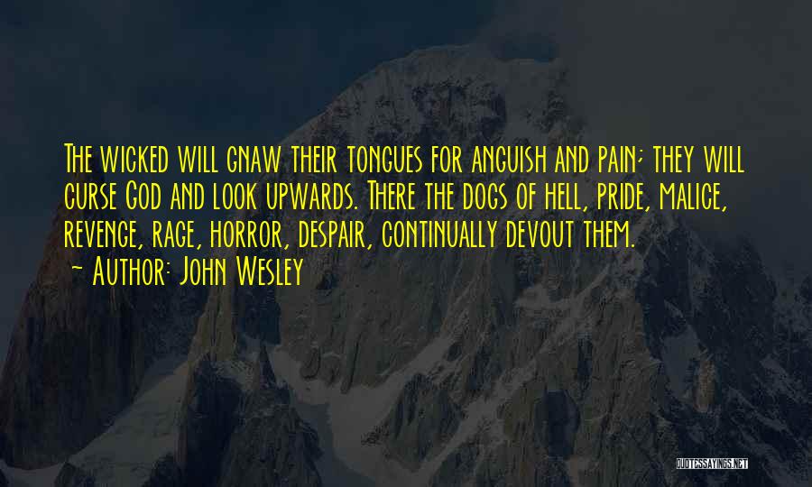 John Wesley Quotes: The Wicked Will Gnaw Their Tongues For Anguish And Pain; They Will Curse God And Look Upwards. There The Dogs