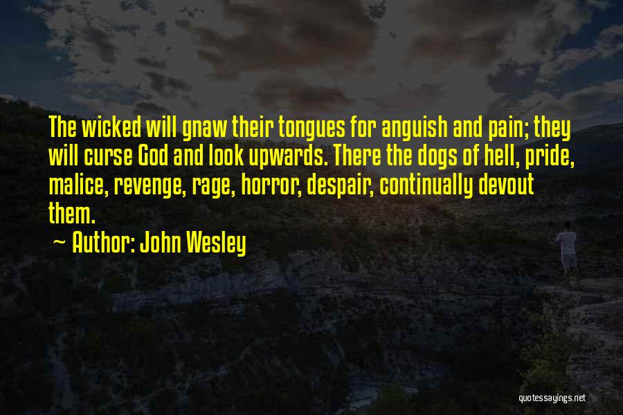 John Wesley Quotes: The Wicked Will Gnaw Their Tongues For Anguish And Pain; They Will Curse God And Look Upwards. There The Dogs