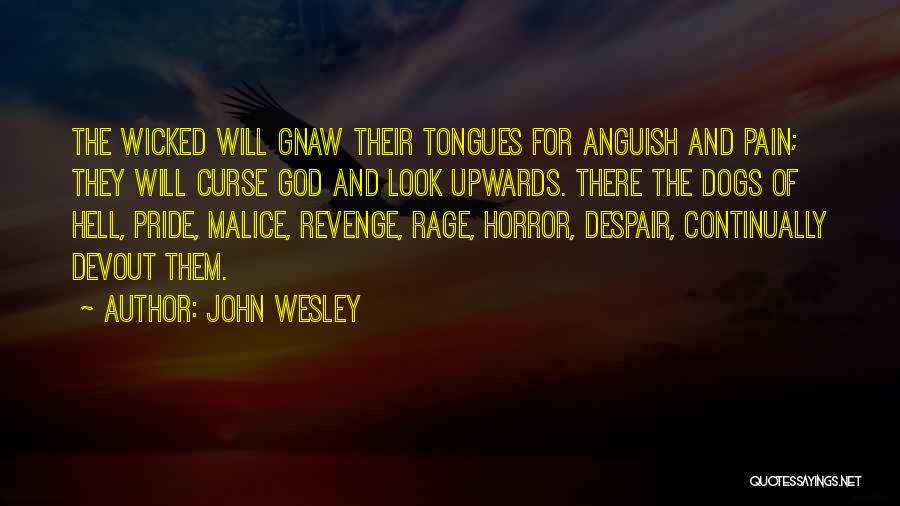 John Wesley Quotes: The Wicked Will Gnaw Their Tongues For Anguish And Pain; They Will Curse God And Look Upwards. There The Dogs