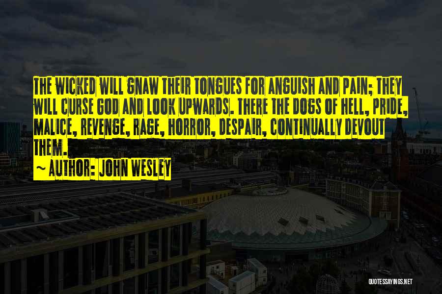 John Wesley Quotes: The Wicked Will Gnaw Their Tongues For Anguish And Pain; They Will Curse God And Look Upwards. There The Dogs