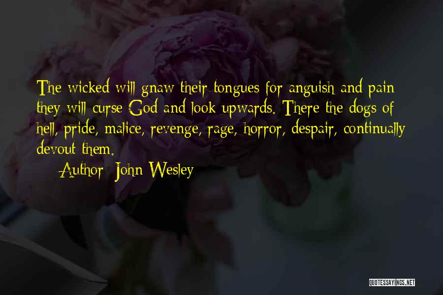John Wesley Quotes: The Wicked Will Gnaw Their Tongues For Anguish And Pain; They Will Curse God And Look Upwards. There The Dogs