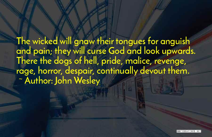 John Wesley Quotes: The Wicked Will Gnaw Their Tongues For Anguish And Pain; They Will Curse God And Look Upwards. There The Dogs