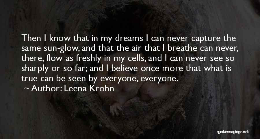 Leena Krohn Quotes: Then I Know That In My Dreams I Can Never Capture The Same Sun-glow, And That The Air That I