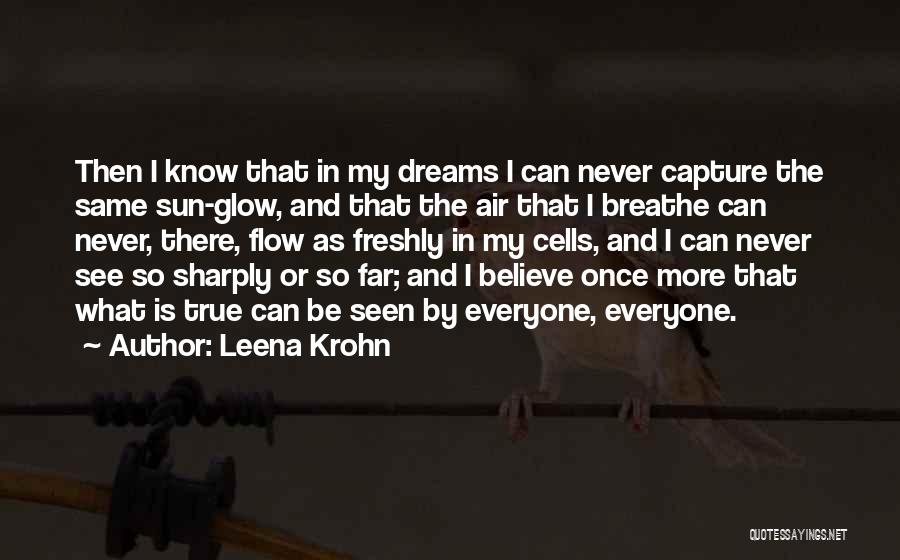 Leena Krohn Quotes: Then I Know That In My Dreams I Can Never Capture The Same Sun-glow, And That The Air That I