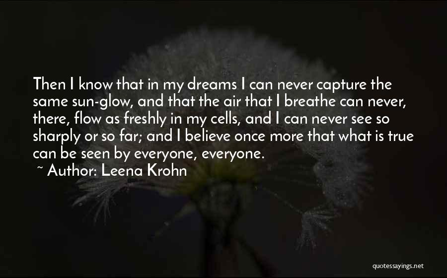 Leena Krohn Quotes: Then I Know That In My Dreams I Can Never Capture The Same Sun-glow, And That The Air That I