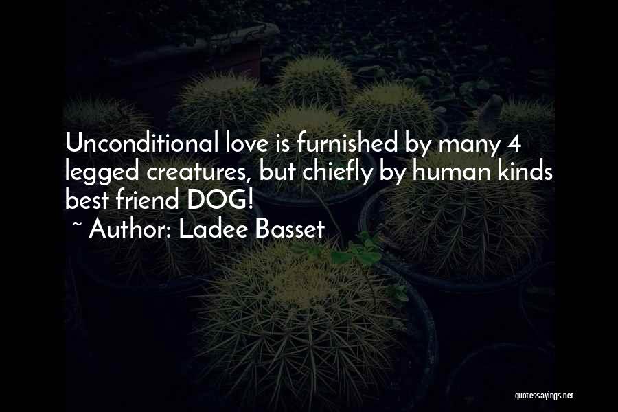 Ladee Basset Quotes: Unconditional Love Is Furnished By Many 4 Legged Creatures, But Chiefly By Human Kinds Best Friend Dog!