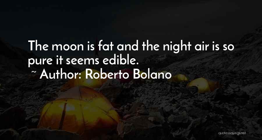 Roberto Bolano Quotes: The Moon Is Fat And The Night Air Is So Pure It Seems Edible.