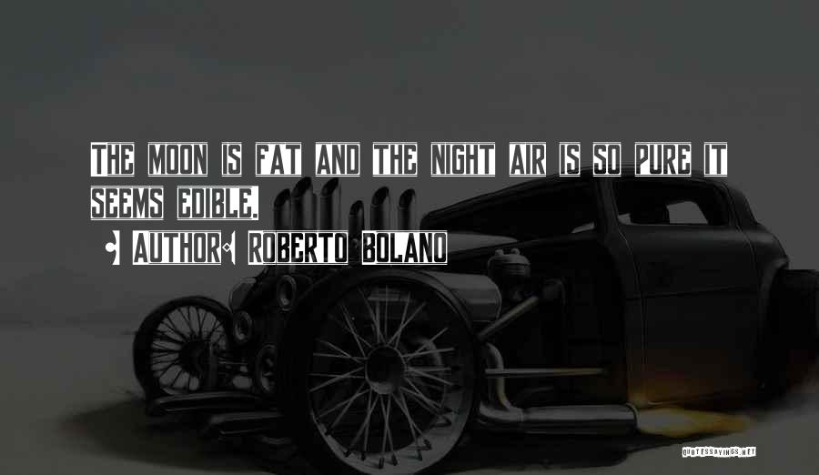 Roberto Bolano Quotes: The Moon Is Fat And The Night Air Is So Pure It Seems Edible.