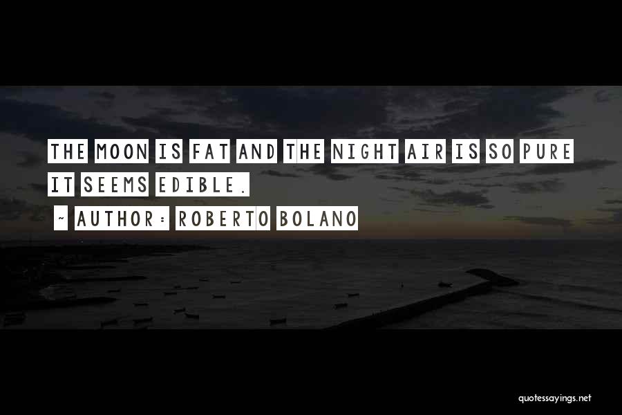 Roberto Bolano Quotes: The Moon Is Fat And The Night Air Is So Pure It Seems Edible.