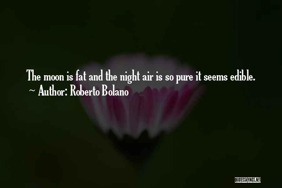 Roberto Bolano Quotes: The Moon Is Fat And The Night Air Is So Pure It Seems Edible.