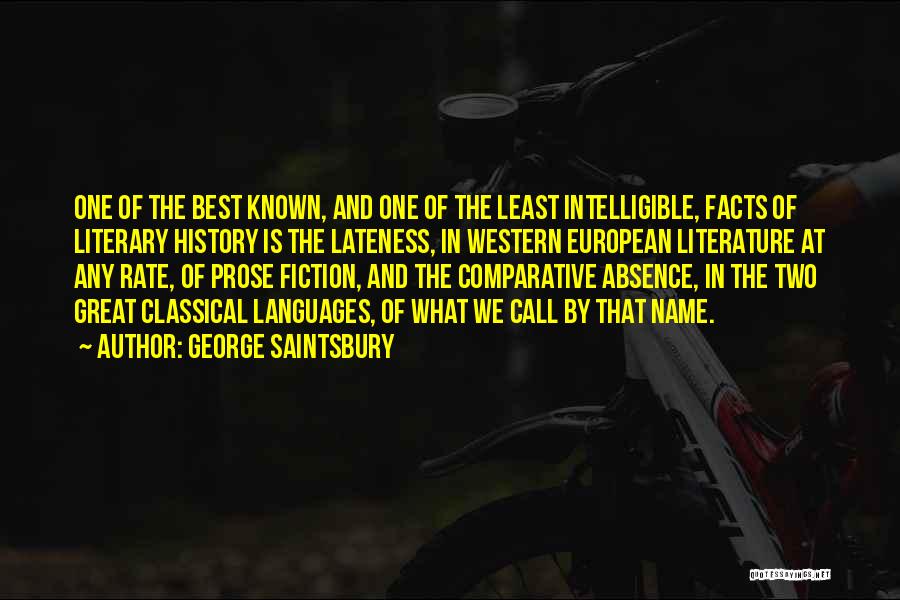 George Saintsbury Quotes: One Of The Best Known, And One Of The Least Intelligible, Facts Of Literary History Is The Lateness, In Western