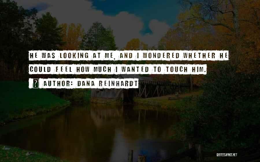 Dana Reinhardt Quotes: He Was Looking At Me, And I Wondered Whether He Could Feel How Much I Wanted To Touch Him.