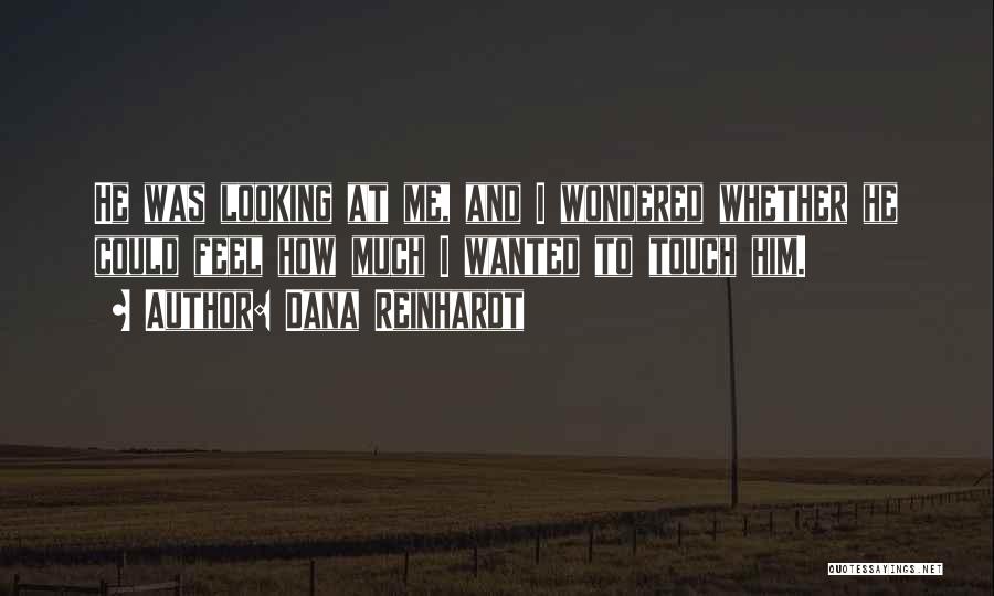 Dana Reinhardt Quotes: He Was Looking At Me, And I Wondered Whether He Could Feel How Much I Wanted To Touch Him.