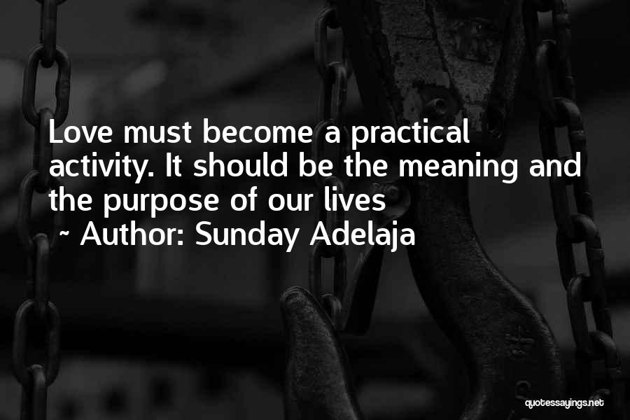Sunday Adelaja Quotes: Love Must Become A Practical Activity. It Should Be The Meaning And The Purpose Of Our Lives