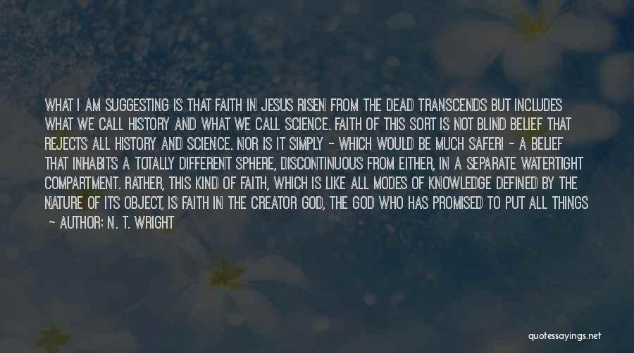 N. T. Wright Quotes: What I Am Suggesting Is That Faith In Jesus Risen From The Dead Transcends But Includes What We Call History