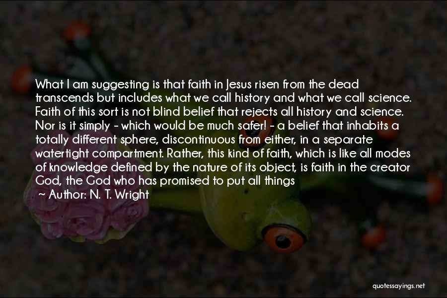 N. T. Wright Quotes: What I Am Suggesting Is That Faith In Jesus Risen From The Dead Transcends But Includes What We Call History