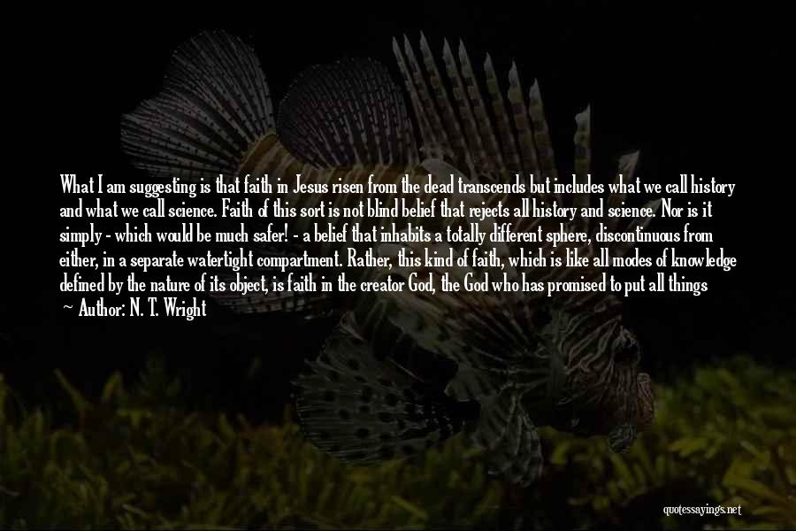 N. T. Wright Quotes: What I Am Suggesting Is That Faith In Jesus Risen From The Dead Transcends But Includes What We Call History
