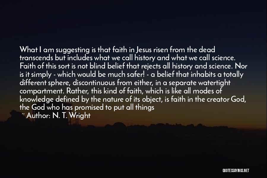 N. T. Wright Quotes: What I Am Suggesting Is That Faith In Jesus Risen From The Dead Transcends But Includes What We Call History