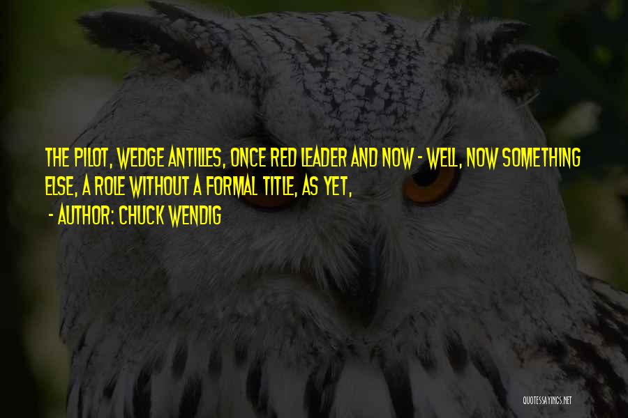 Chuck Wendig Quotes: The Pilot, Wedge Antilles, Once Red Leader And Now - Well, Now Something Else, A Role Without A Formal Title,