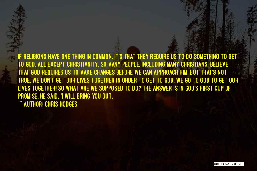 Chris Hodges Quotes: If Religions Have One Thing In Common, It's That They Require Us To Do Something To Get To God. All