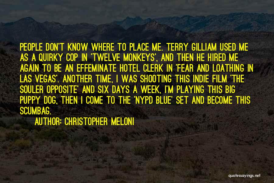 Christopher Meloni Quotes: People Don't Know Where To Place Me. Terry Gilliam Used Me As A Quirky Cop In 'twelve Monkeys', And Then