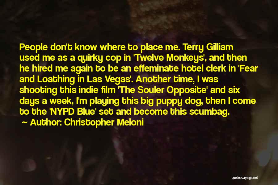 Christopher Meloni Quotes: People Don't Know Where To Place Me. Terry Gilliam Used Me As A Quirky Cop In 'twelve Monkeys', And Then