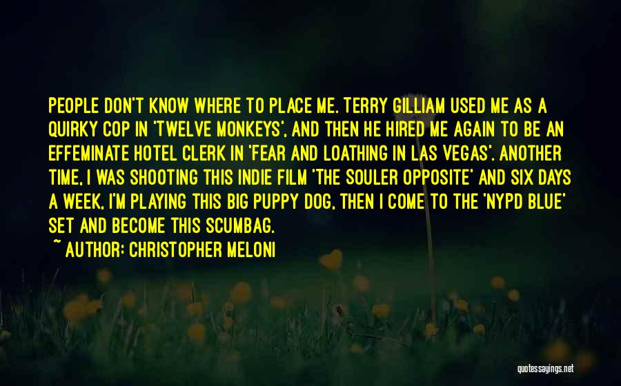 Christopher Meloni Quotes: People Don't Know Where To Place Me. Terry Gilliam Used Me As A Quirky Cop In 'twelve Monkeys', And Then