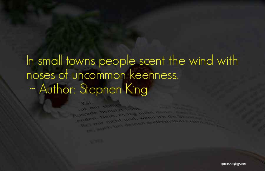 Stephen King Quotes: In Small Towns People Scent The Wind With Noses Of Uncommon Keenness.