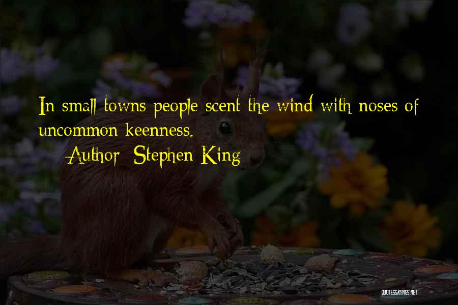 Stephen King Quotes: In Small Towns People Scent The Wind With Noses Of Uncommon Keenness.